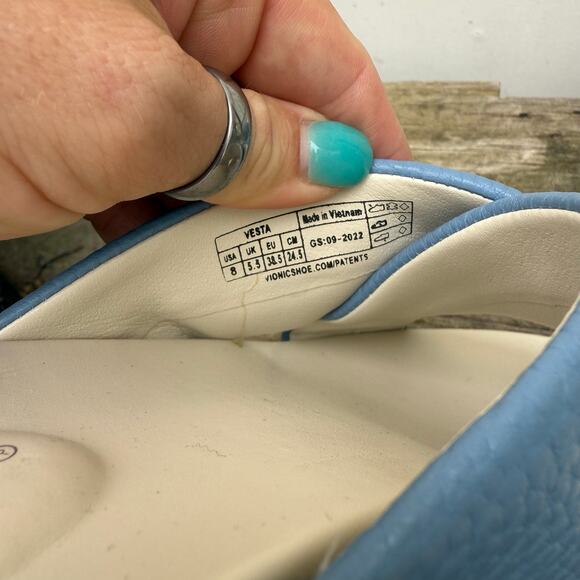 Vionic Vesta Platform Lug Sandals Blue Shadow Slides Size 8 - Picture 5 of 6